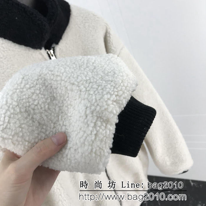 OFF-white18秋冬新款 字母搖粒絨 黑白撞色 寬鬆版 男款加棉外套 ydi1760